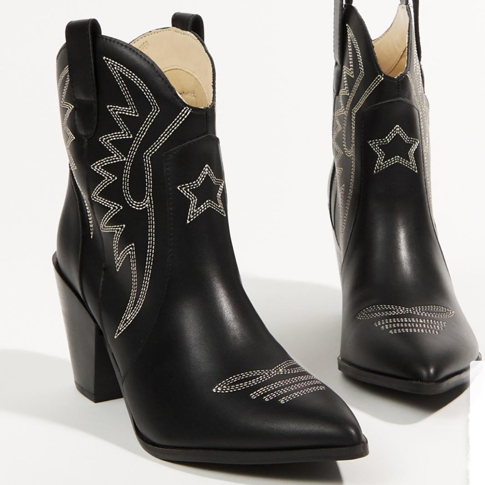 Black Western Ankle Cow girl Boots